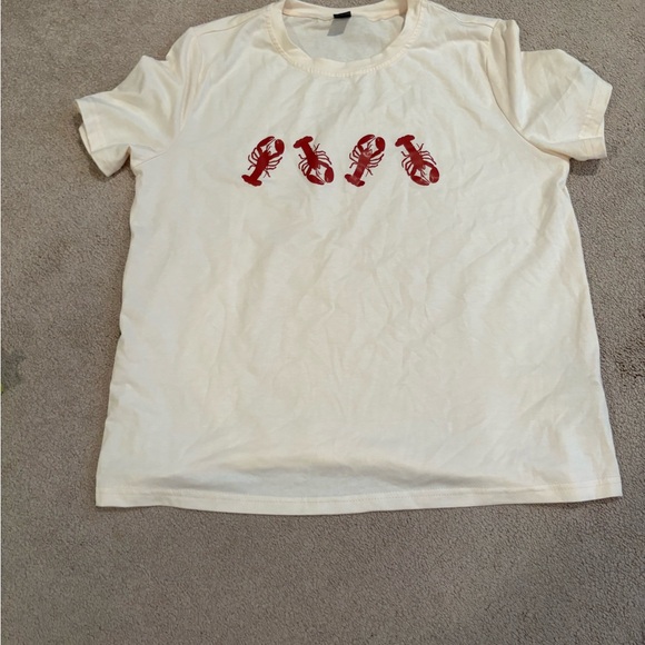 SHEIN Cream Casual Tee - Picture 1 of 4